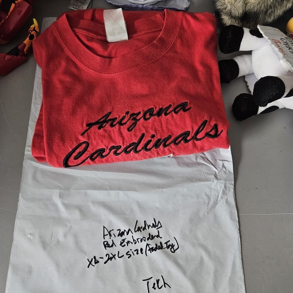 Arizona Cardinals Shirt Mens XL Red NFL Football Embroidered Tee Hanes Beefy-T - Picture 12 of 12